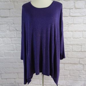 Iman purple tunic with gold metallic accent